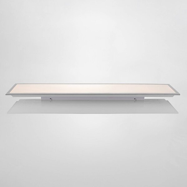 Lindby LED panel Stenley, 4000 K, 120 cm x 30 cm, ezüst/fehér, Fehér / opál, Konyha, Műanyag, Modern