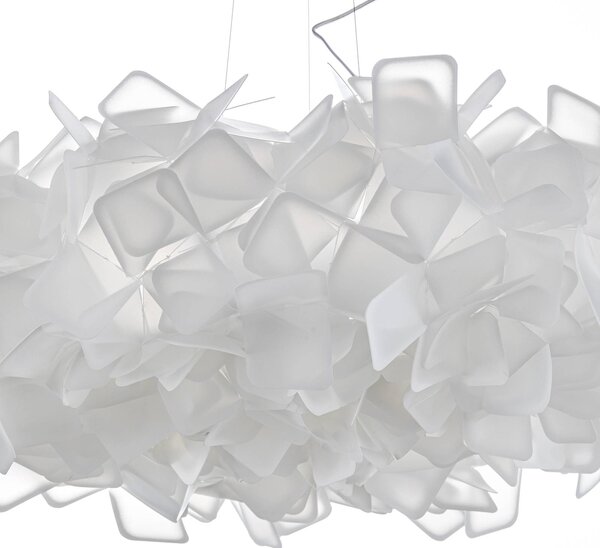 Slamp Clizia függő lámpa, Ø 78 cm, fehér, dimmelhető, Fehér / opál, Nappali / Étkező, Műanyag, Dizájn