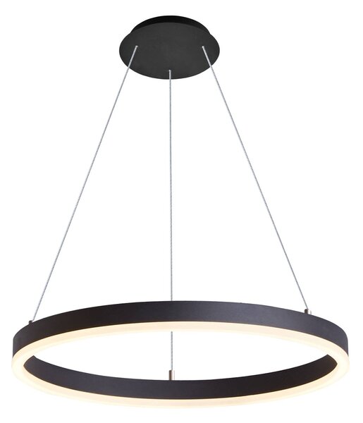 Arcchio Albiona LED lógó világítás, fekete, 1 gyűrű, Ø 60 cm, dimmelhető, Fekete, Konyha, fém, Modern
