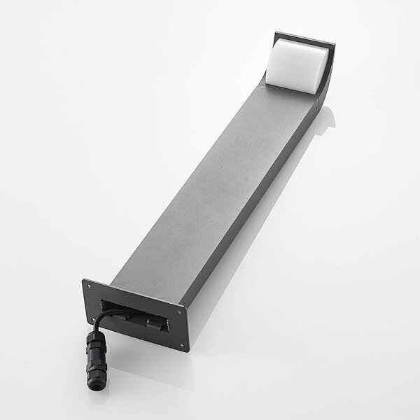 Lucande LED állólámpa Tinna, 60 cm, antracit, IP65, Fekete, Alumínium, Modern
