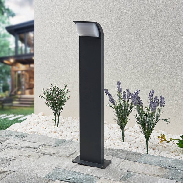 Lucande LED állólámpa Tinna, 60 cm, antracit, IP65, Fekete, Alumínium, Modern