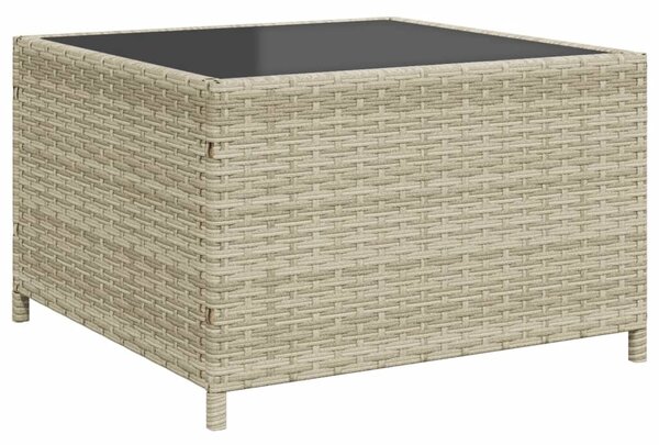 L-alakú szürke polyrattan kerti kanapé asztallal és párnákkal