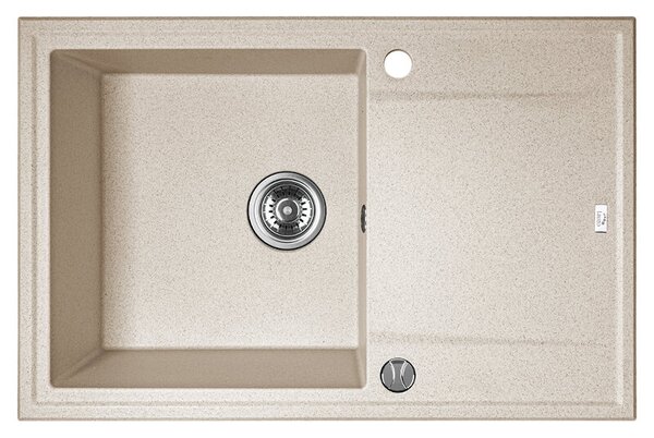 LAVEO Megalo, konyhai mosogató 790x490x230 mm + mosogató csaptelep BKZ468K, bézs, SBEA411T
