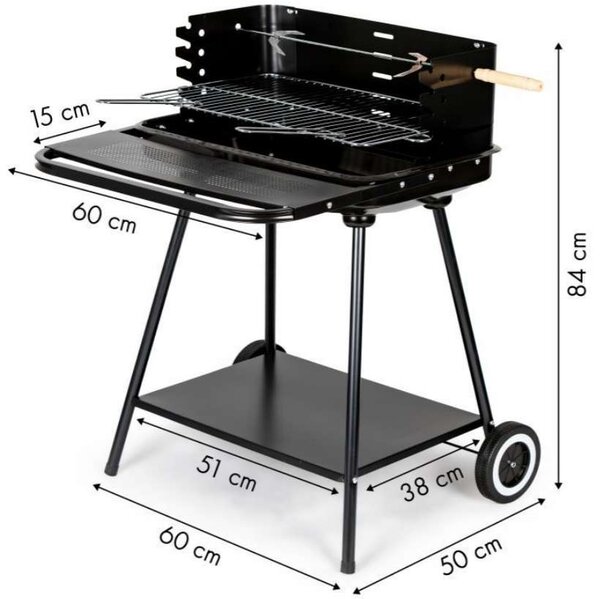 ModernHOME kerti Grillkocsi nyárssal