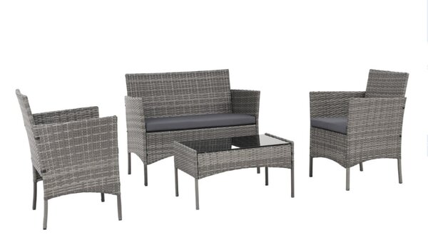 Rattan bútorkészlet MADERA - szürke