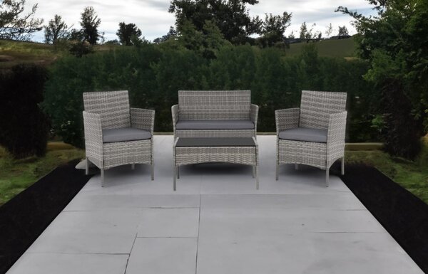 Rattan bútorkészlet MADERA - szürke