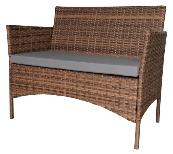 Rattan bútorkészlet MADERA - barna/szürke párnák