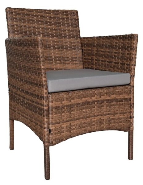 Rattan bútorkészlet MADERA - barna/szürke párnák