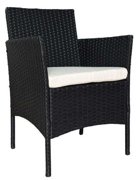 Rattan bútorkészlet MADERA - fekete/bézs párnák