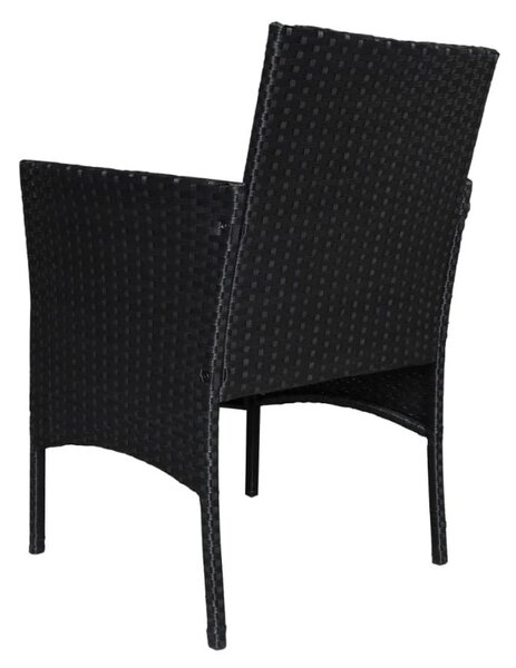 Rattan bútorkészlet MADERA - fekete/bézs párnák