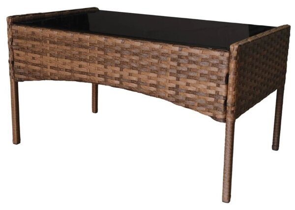 Rattan bútorkészlet MADERA - barna/szürke párnák