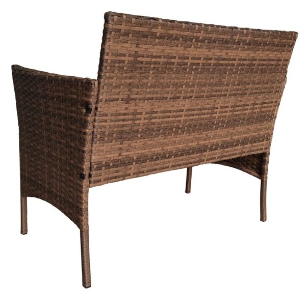 Rattan bútorkészlet MADERA - barna/szürke párnák