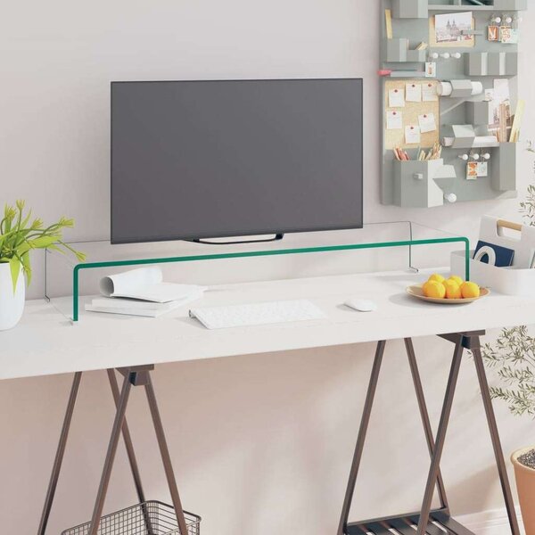 VidaXL Átlátszó üveg TV/monitor állvány 100x30x13 cm