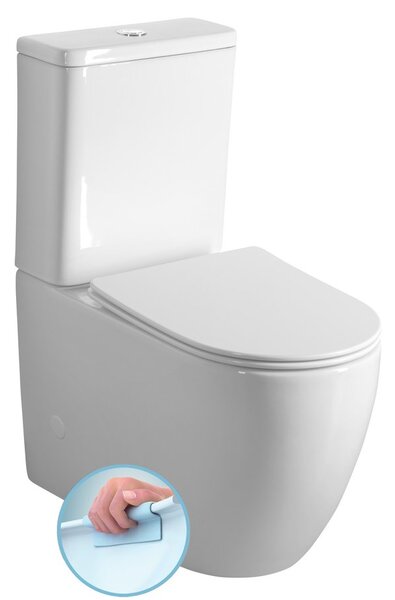Sapho Sapho, INFINITY RIMLESS WC kombi csésze tartállyal, alsó/hátsó hulladék, fehér, PC105WR