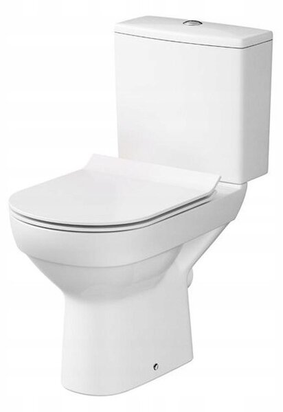 Cersanit City New CleanOn, kombi WC öblítéssel 3 / 5l, vízszintes lefolyó + antibakteriális WC ülőke hőre keményedő, fehér, K35-037