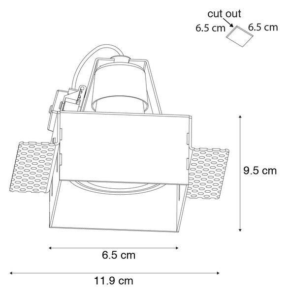 6 db-os süllyesztett spotlámpa szett fehér GU10 50 mm-es perem nélküli - Oneon