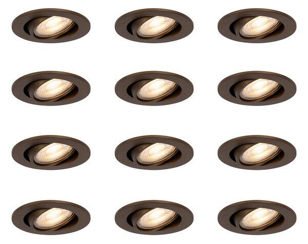 12 db modern, dönthető beépíthető spotlámpa szett sötét bronz színben - Cisco