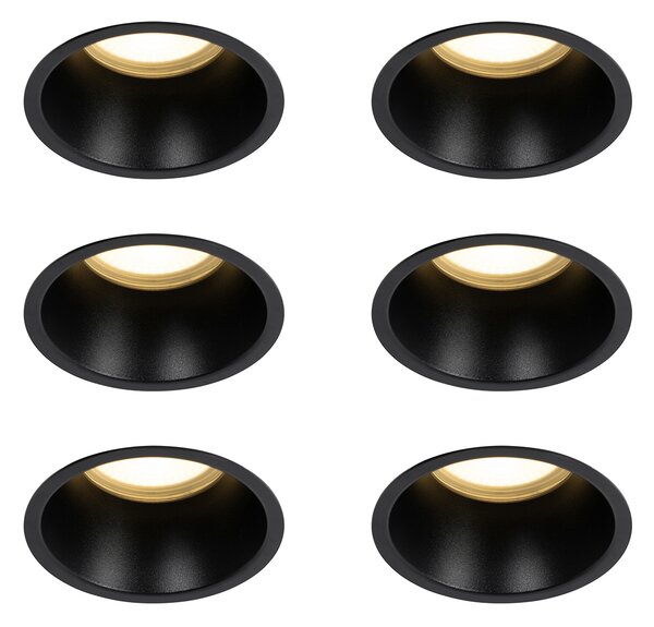 6 db fekete GU10 beépíthető spotlámpa szett 70 mm IP44 - Dept