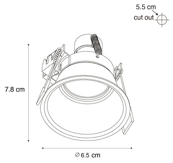 12 db modern, fekete GU10 beépíthető spotlámpa szett 35 mm, IP44 - Dept