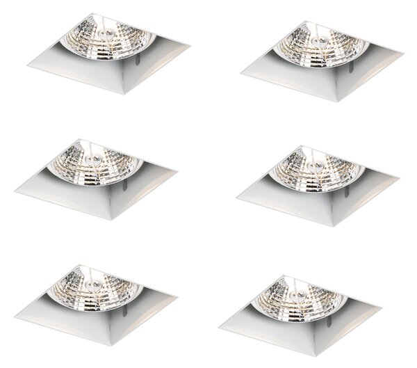 6 db-os süllyesztett spotlámpa szett fehér GU10 70 mm-es, szegély nélküli - Oneon
