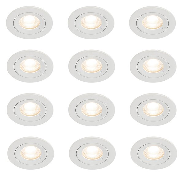 12 db-os beépíthető spotlámpa szett fehér kerek GU10 50 mm IP44 - Xena