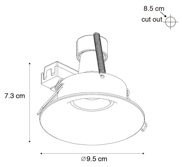 12 db-os beépíthető spotlámpa szett fehér GU10 50 mm - Gijs
