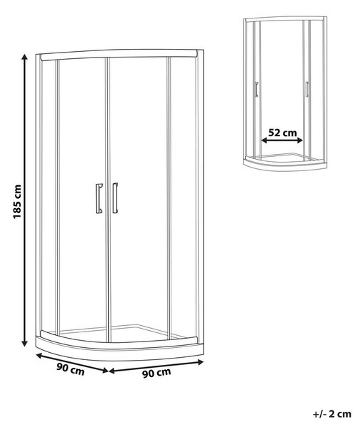 Zuhanykabin JUKATAN 90 x 90 x 185 cm Arany