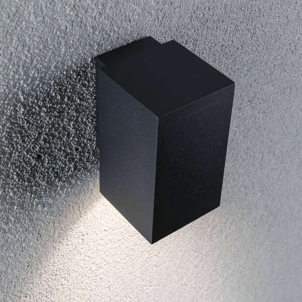 Paulmann Flame kültéri fali 1 izzós 10,3cm antr., Fekete, Alumínium, Modern