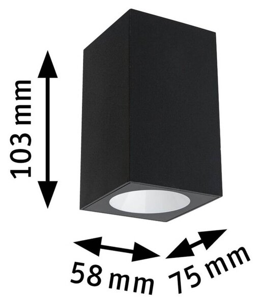 Paulmann Flame kültéri fali 1 izzós 10,3cm antr., Fekete, Alumínium, Modern