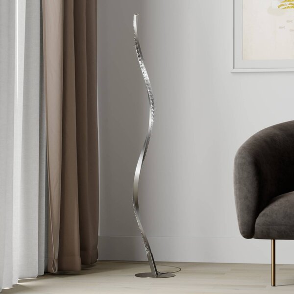 Lindby LED állólámpa Criostal, RGBW, dimmelhető, távirányítóval, dimmelhető, Alu / szürke / cink, Nappali / Étkező, Alumínium, Modern