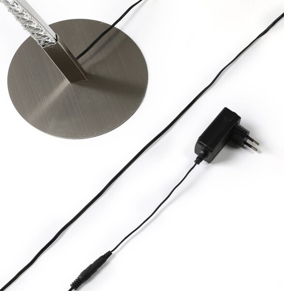 Lindby LED állólámpa Criostal, RGBW, dimmelhető, távirányítóval, dimmelhető, Alu / szürke / cink, Nappali / Étkező, Alumínium, Modern