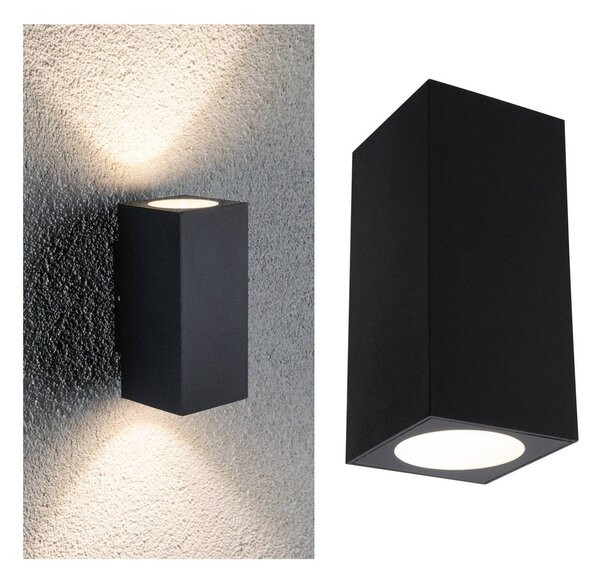 Paulmann Flame kültéri fali 2 izzós 12,8cm antr., Fekete, Alumínium, Modern