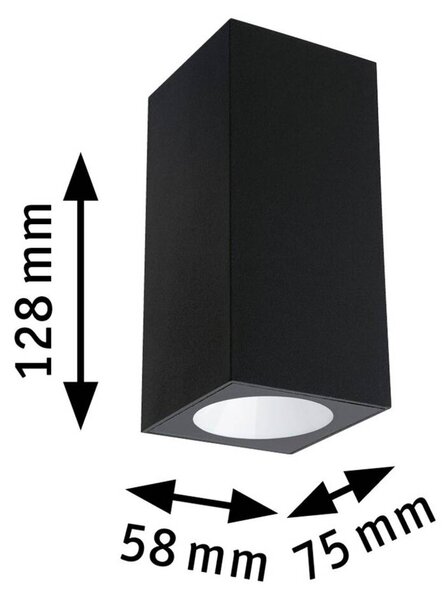 Paulmann Flame kültéri fali 2 izzós 12,8cm antr., Fekete, Alumínium, Modern