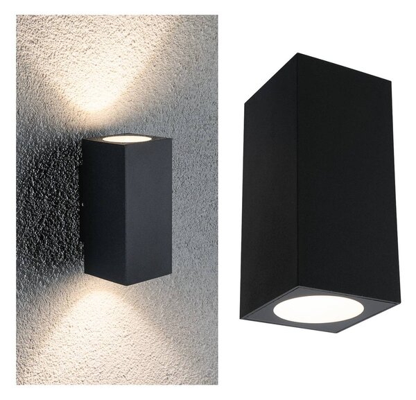 Paulmann Flame kültéri fali 2 izzós 12,8cm antr., Fekete, Alumínium, Modern