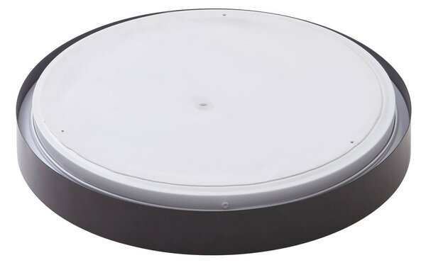 Lindby LED mennyezeti lámpa Medon, Ø 38 cm, fekete, IP44, fém, Fekete, Fürdőszoba, fém, Modern