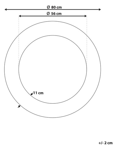 Falitükör CHANNAY 80 cm 80 cm Fém Ezüst