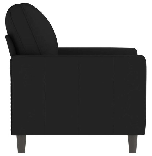 Fekete bársony kanapéfotel 60 cm