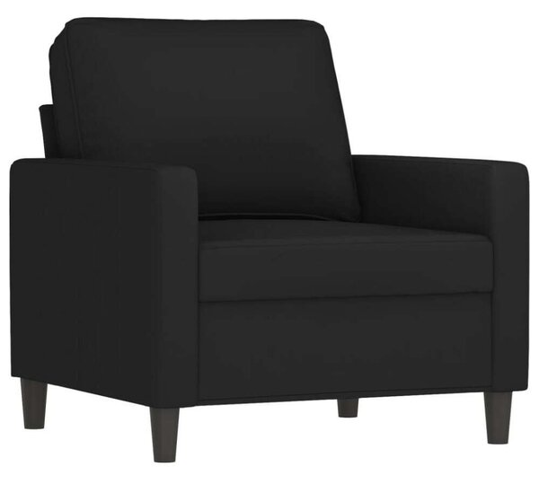 Fekete bársony kanapéfotel 60 cm