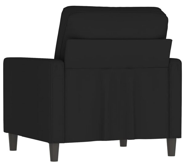 Fekete bársony kanapéfotel 60 cm