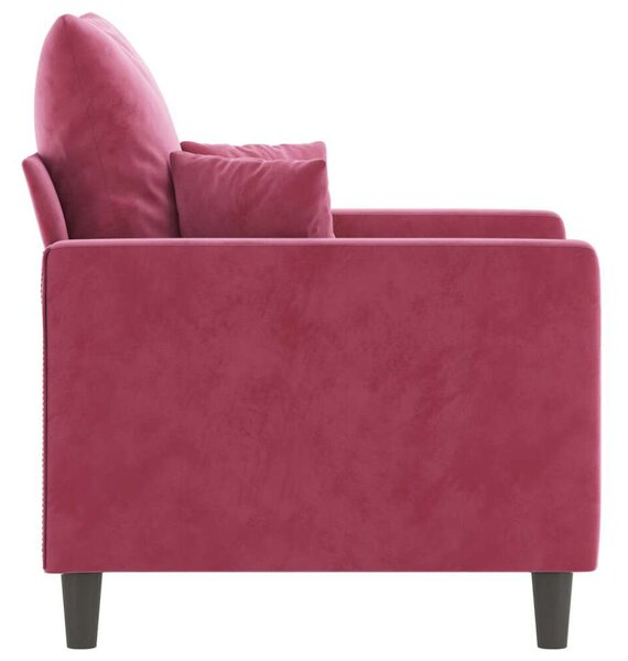 Bordó bársony kanapéfotel 60 cm