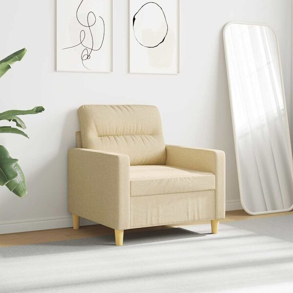 Krémszínű szövet kanapéfotel 60 cm