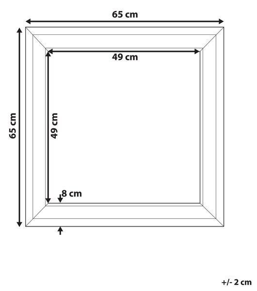 Falitükör CAVAN 65 cm 65 cm Fém Ezüst