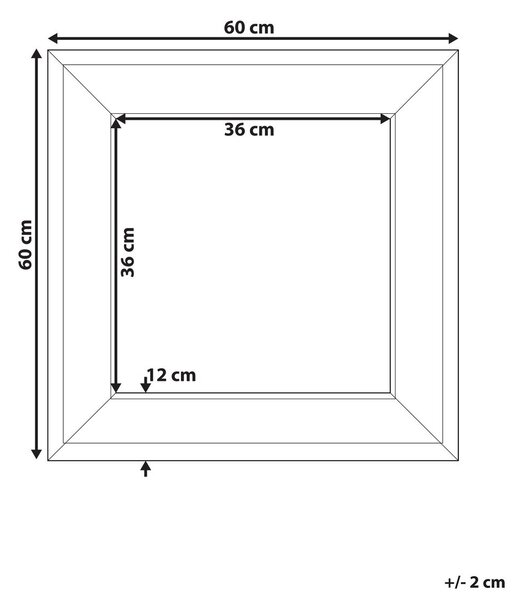 Falitükör PLERIN 60 cm 60 cm Fém Arany