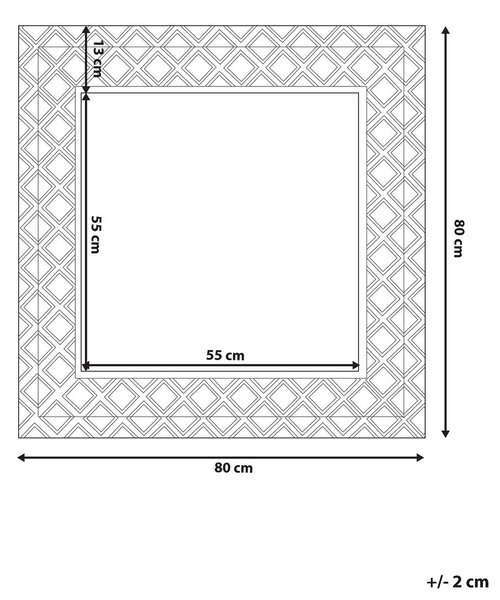 Falitükör EVETTES 80 cm 80 cm Fém Ezüst