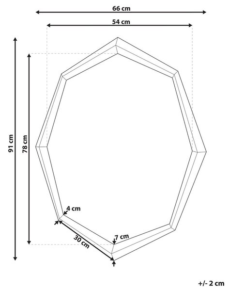 Falitükör OENO 66 cm 91 cm Ezüst