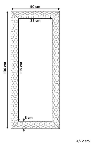 Falitükör ANTIBES 50 cm 130 cm Arany