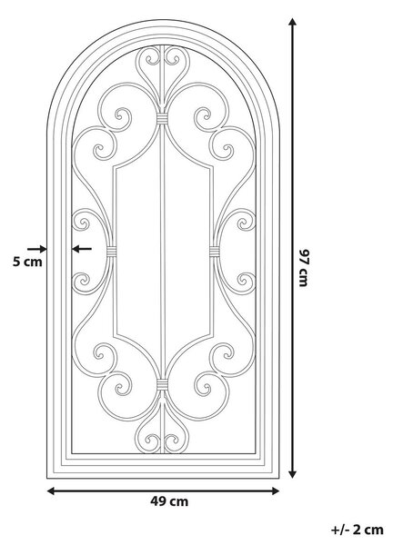 Falitükör CAMPEL 49 cm 97 cm Fém Törtfehér