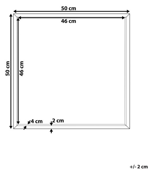 Falitükör BRIGNOLES 50 cm 50 cm Fekete