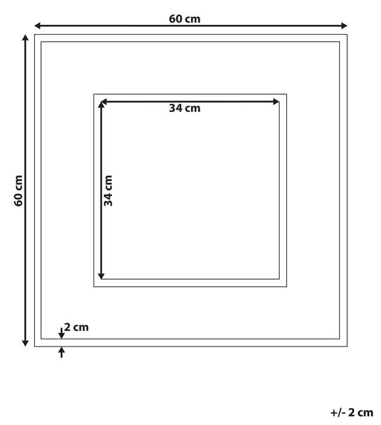 Falitükör BOISE 60 cm 60 cm Tíkfa Sötétbarna