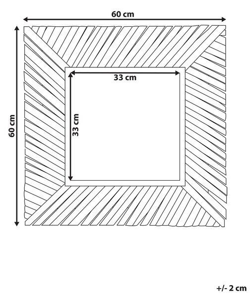 Falitükör KANAB 60 cm 60 cm Tíkfa Barna